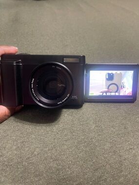 4k Compact Digital Camera with Black Finish and Clear LCD